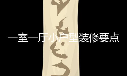 小户型装修要小户型装修注一室一厅意什么点